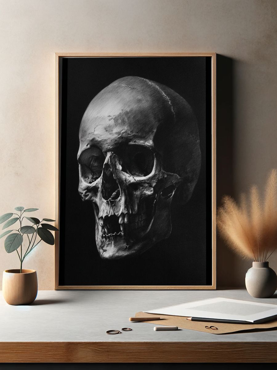 Human Skull — Fine Art Print. — room view 2