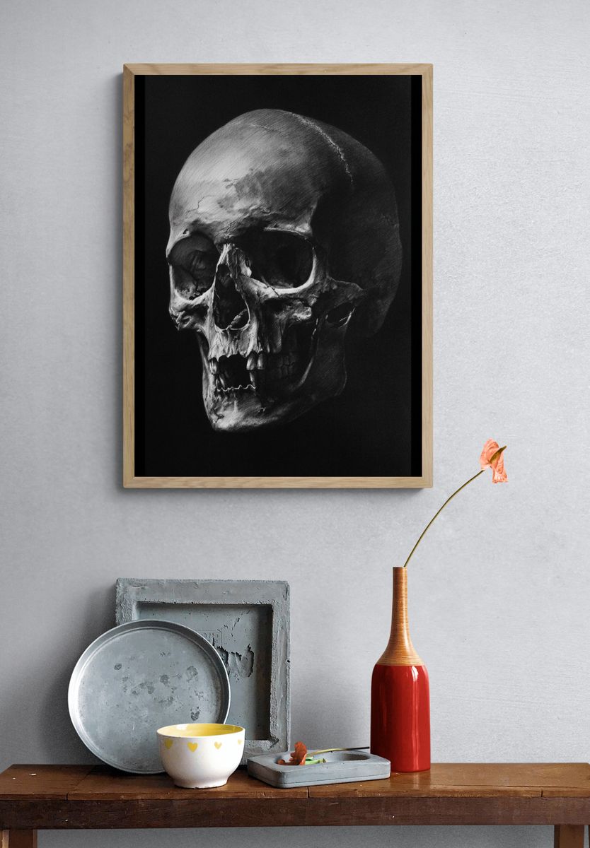 Human Skull — Fine Art Print. — room view 3