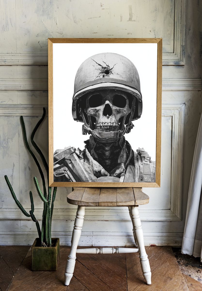 Soldier Skull — Fine Art Print. — room view 1