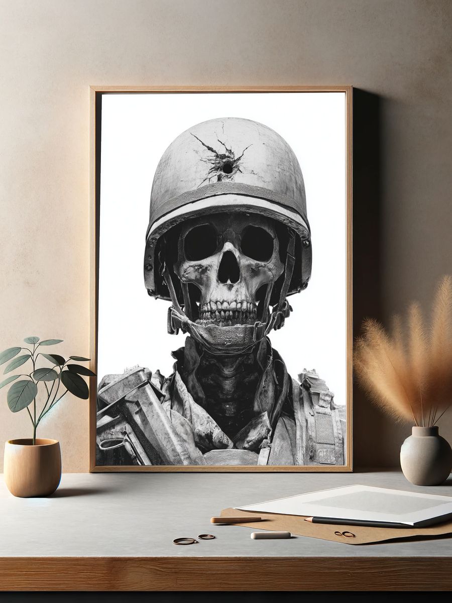 Soldier Skull — Fine Art Print. — room view 2