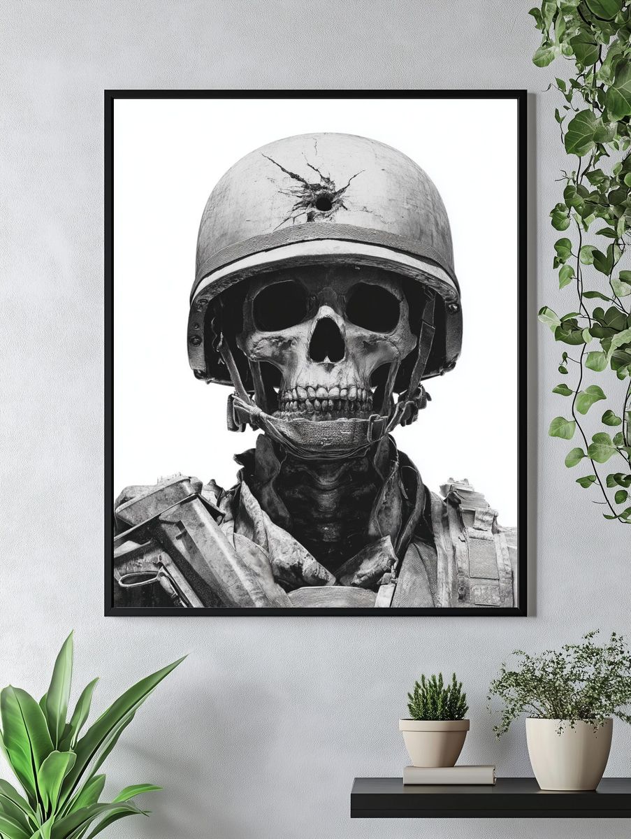 Soldier Skull — Fine Art Print. — room view 4