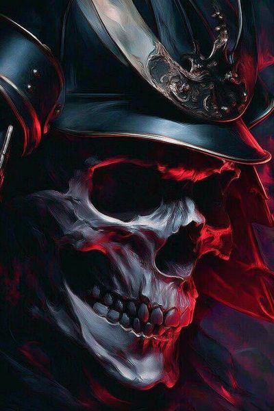 Samurai Skull — Digital Art Print. poster print