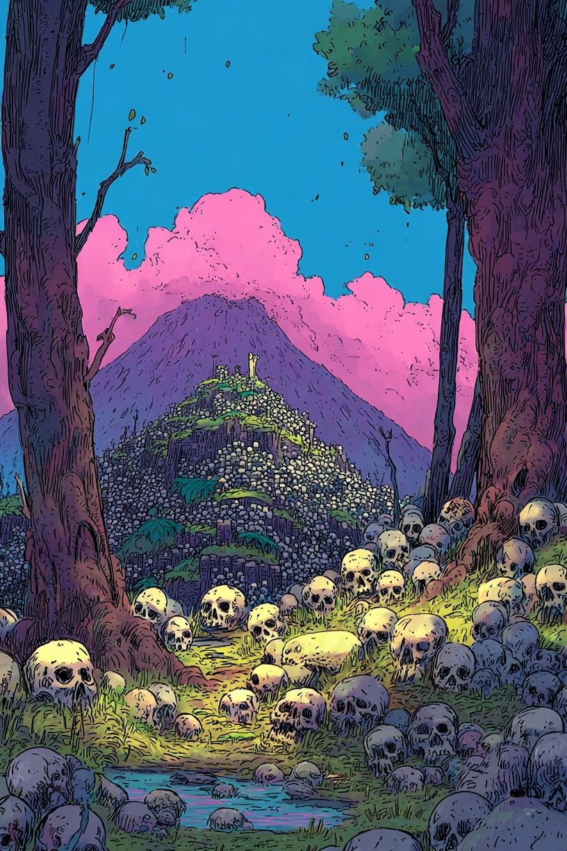 Skull Forest — Digital Art Print. poster — illustration art
