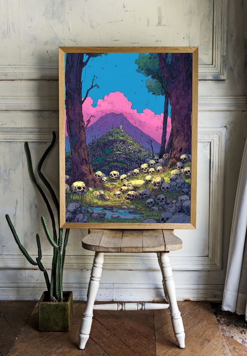 Skull Forest — Digital Art Print. — room view 1