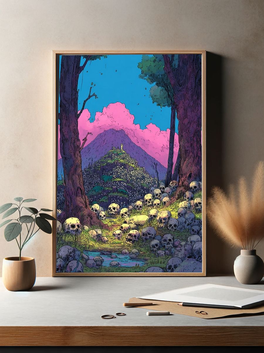 Skull Forest — Digital Art Print. — room view 2