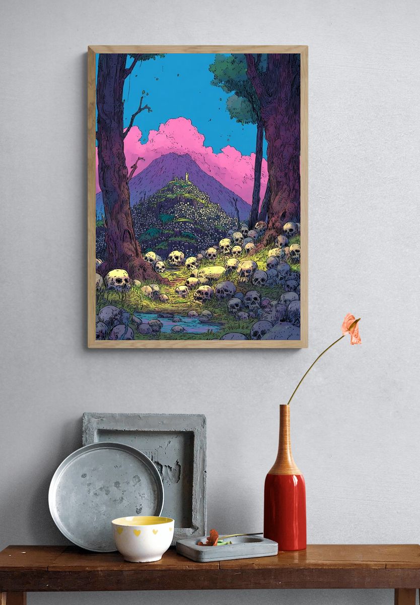 Skull Forest — Digital Art Print. — room view 3