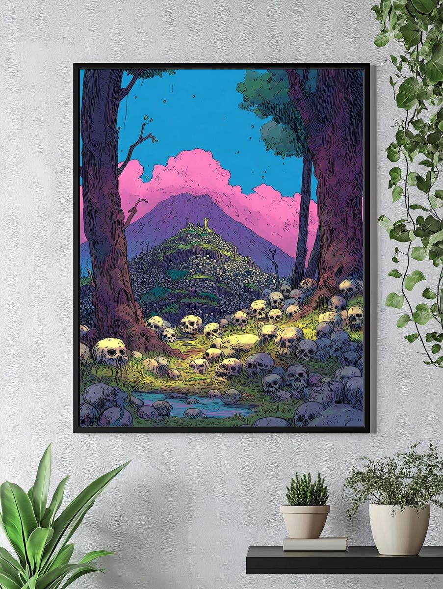 Skull Forest — Digital Art Print. — room view 4