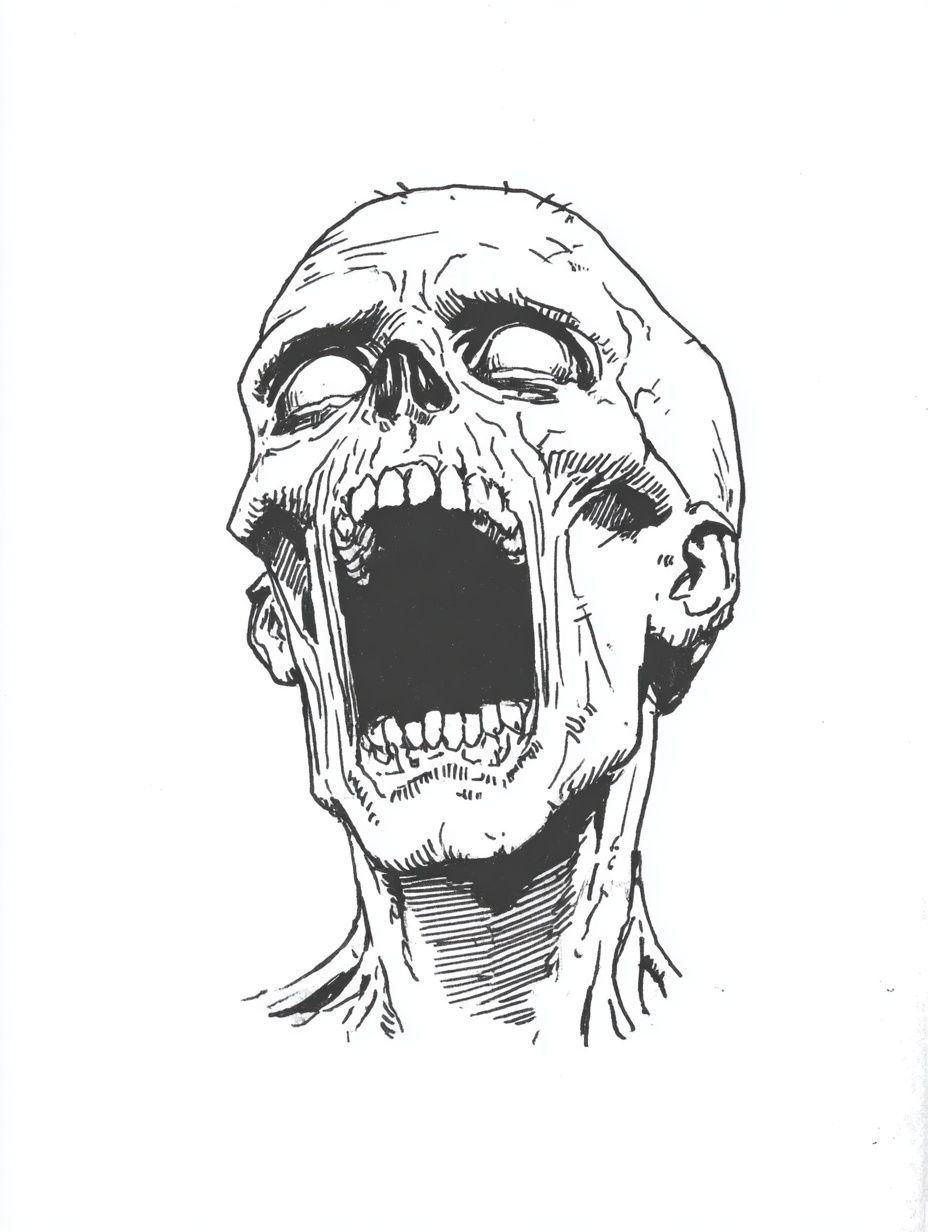 Screaming Skull — Illustration Print. poster detail