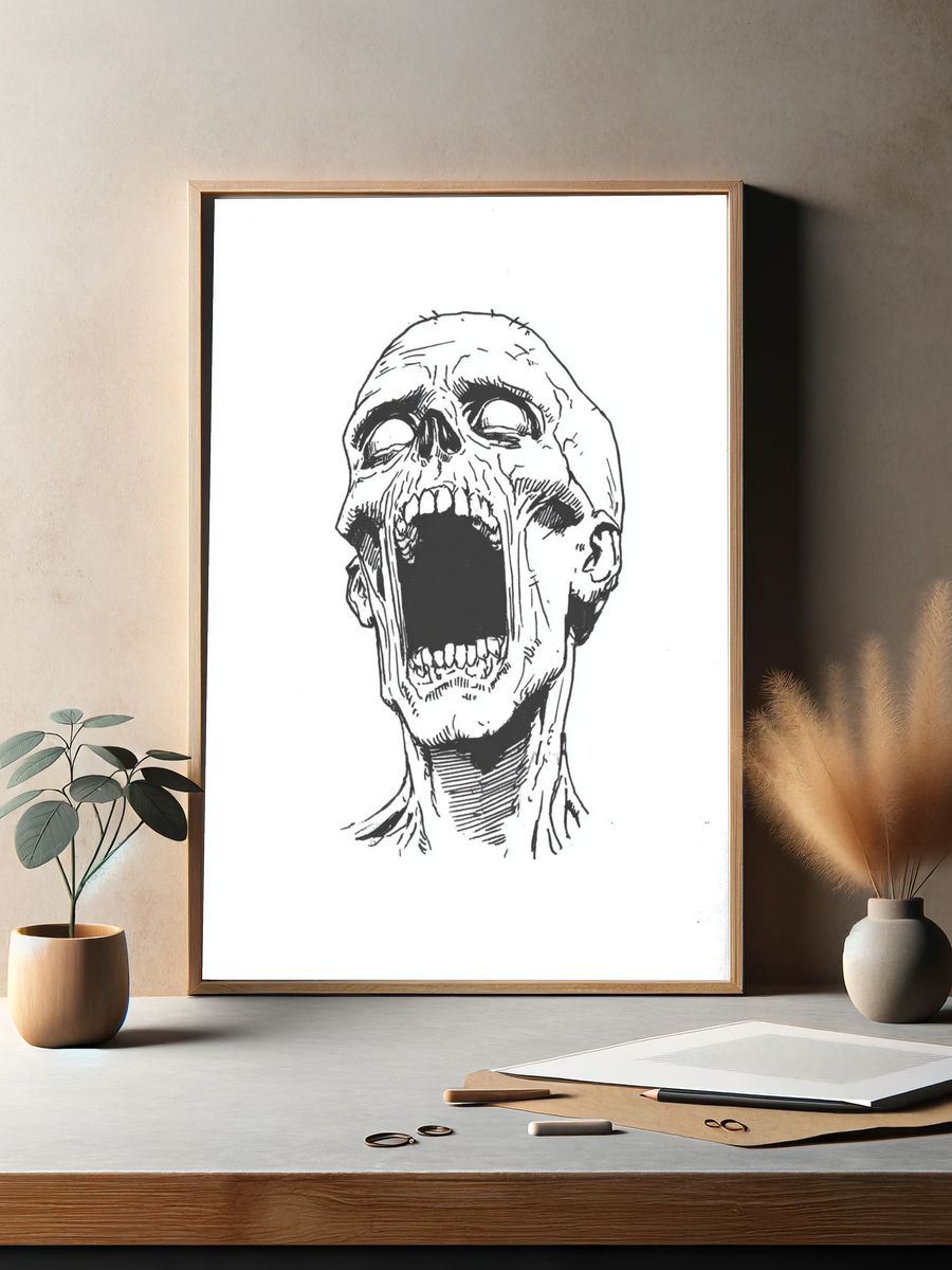 Screaming Skull — Illustration Print. — room view 2