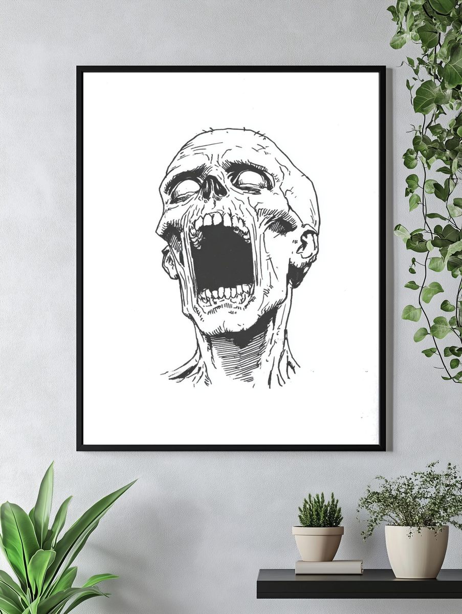 Screaming Skull — Illustration Print. — room view 4
