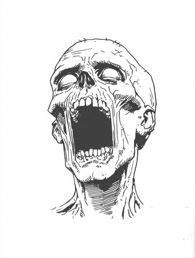 Screaming Skull — Illustration Print. poster print