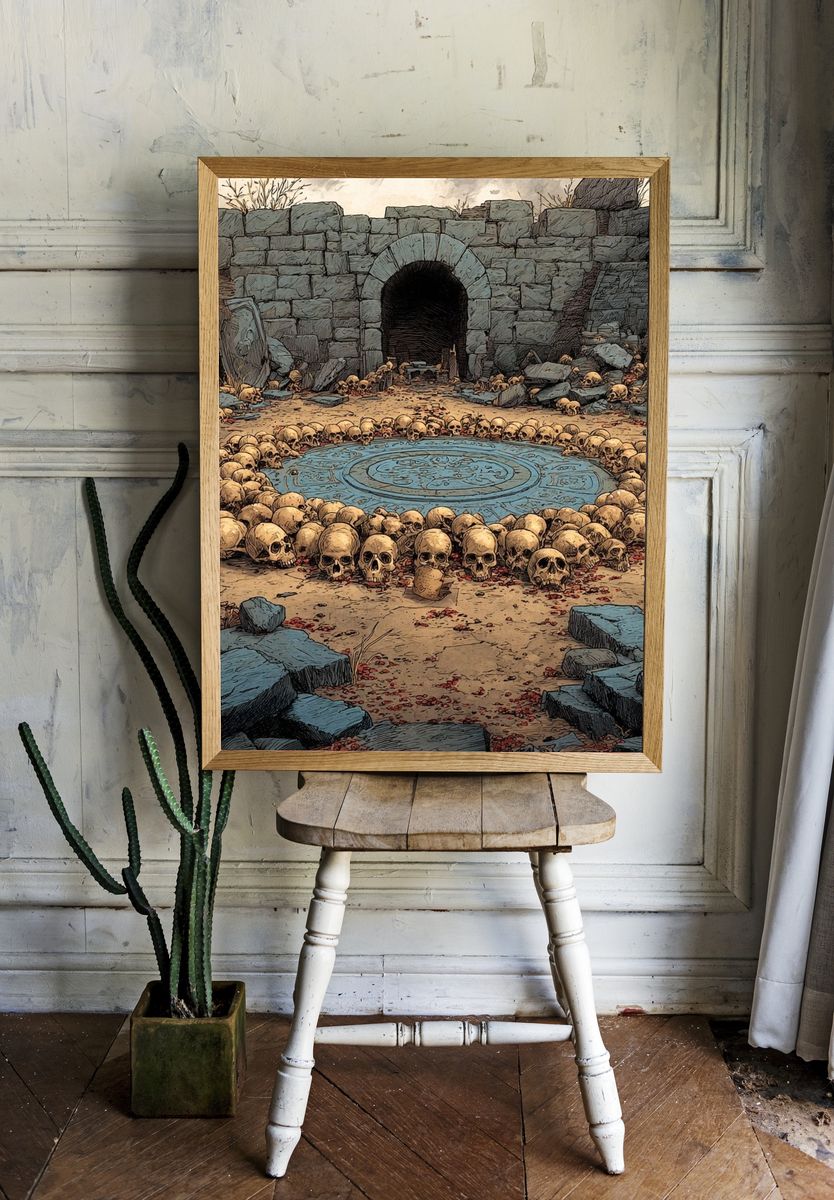 Skull Circle — Dark Fantasy Print. — room view 1