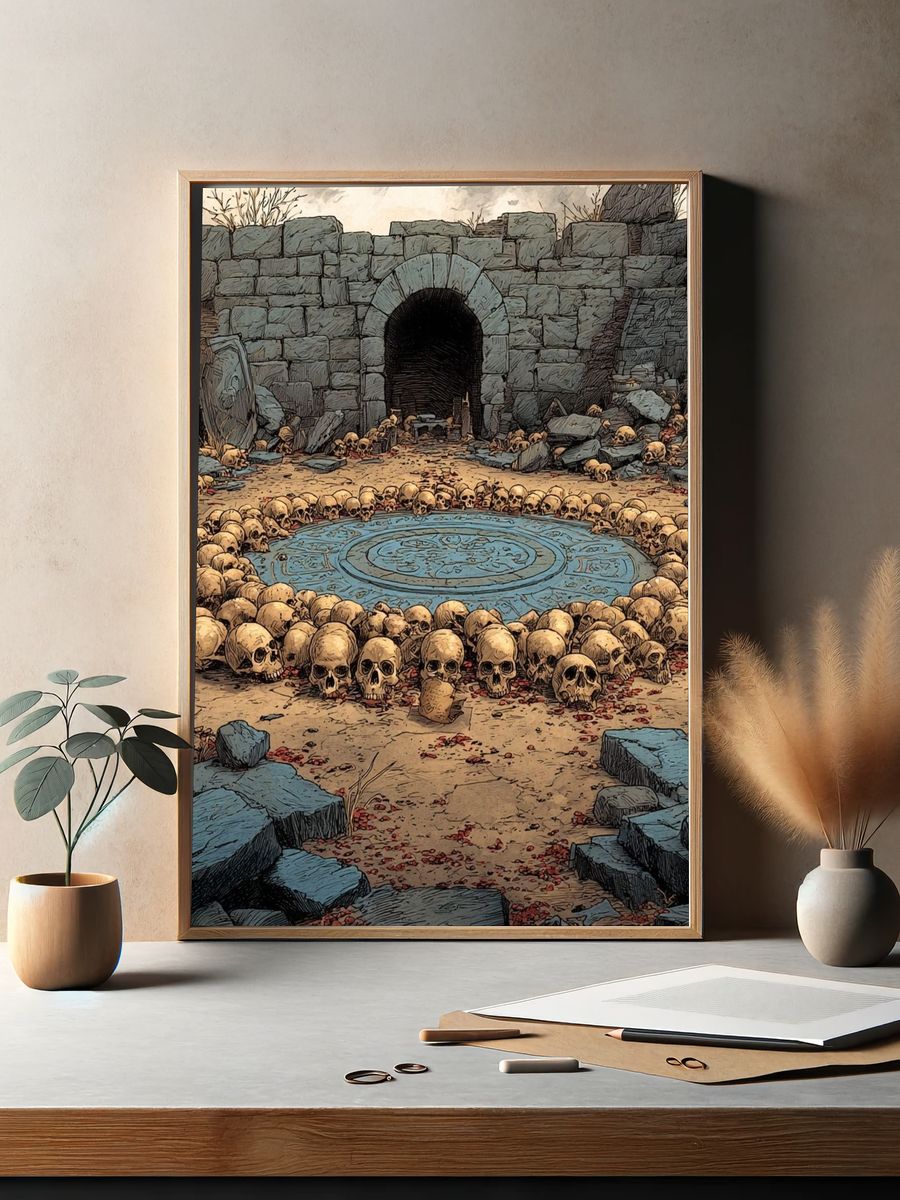 Skull Circle — Dark Fantasy Print. — room view 2
