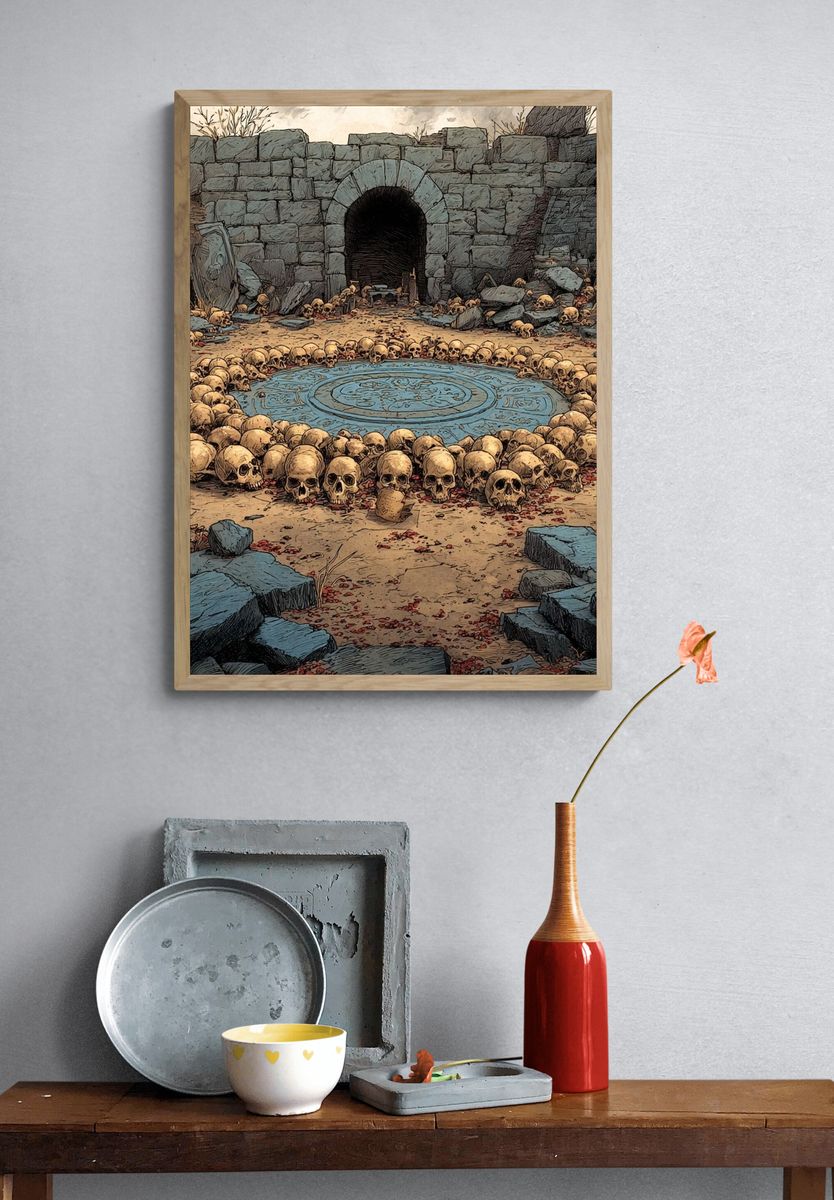 Skull Circle — Dark Fantasy Print. — room view 3