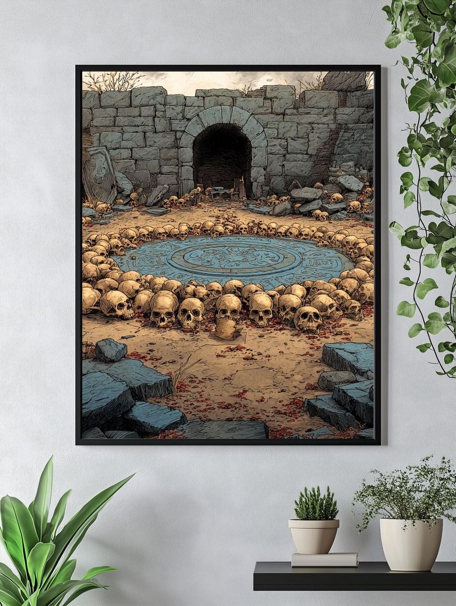 Skull Circle — Dark Fantasy Print. — room view 4