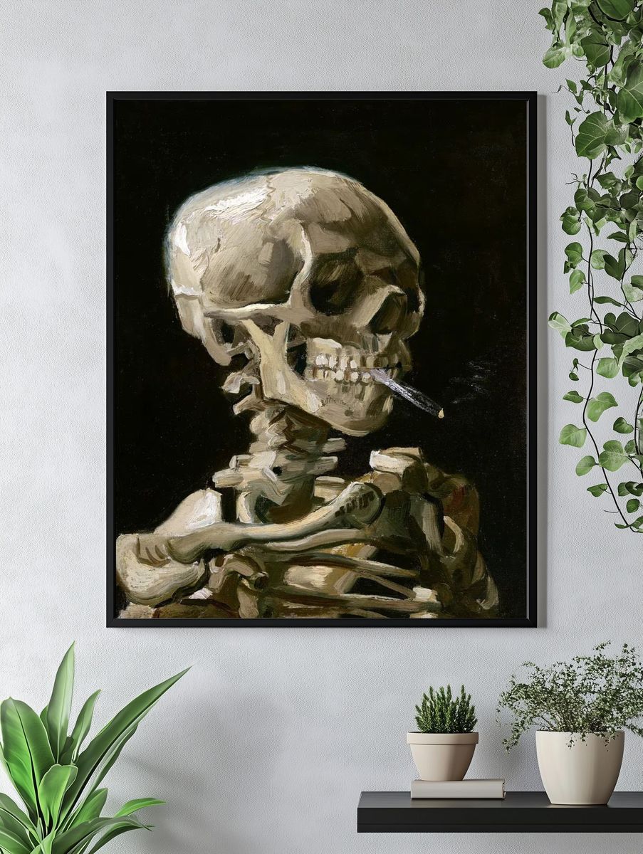 Smoking Skeleton — Fine Art Print. — room view 4