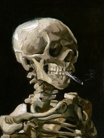 Smoking Skeleton — Fine Art Print. poster print