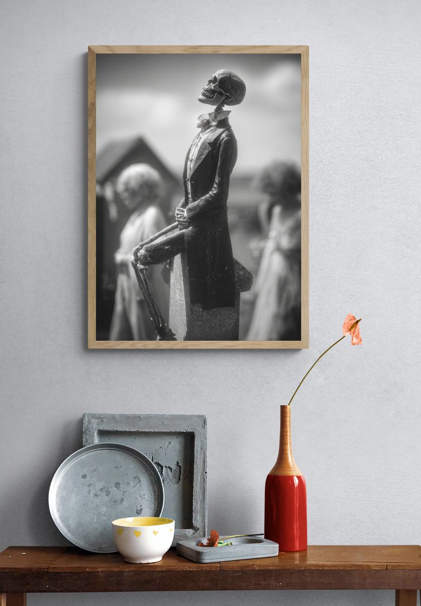 Skeleton Figure Black-White Print. — room view 3