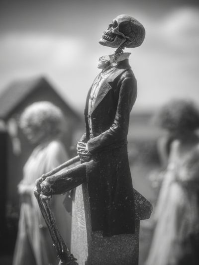 Skeleton Figure Black-White Print. poster print