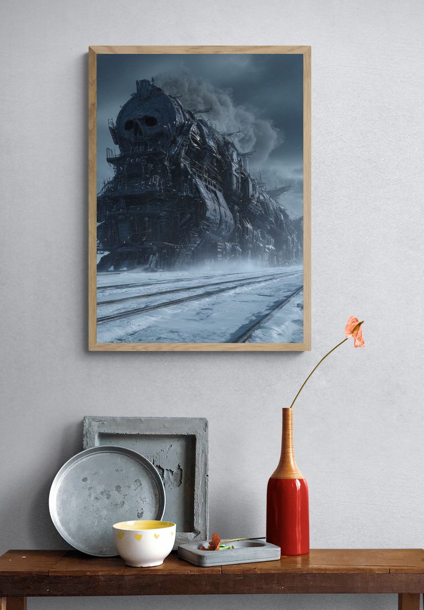 Skull Train — Surrealism Print. — room view 3