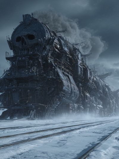 Skull Train — Surrealism Print. poster print
