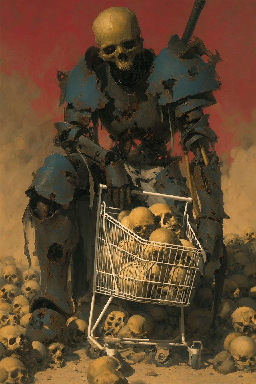 Skeleton Warrior — Surreal Art Print. poster detail