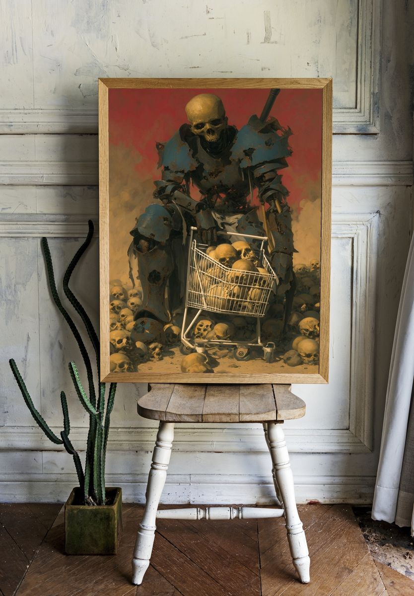 Skeleton Warrior — Surreal Art Print. — room view 1