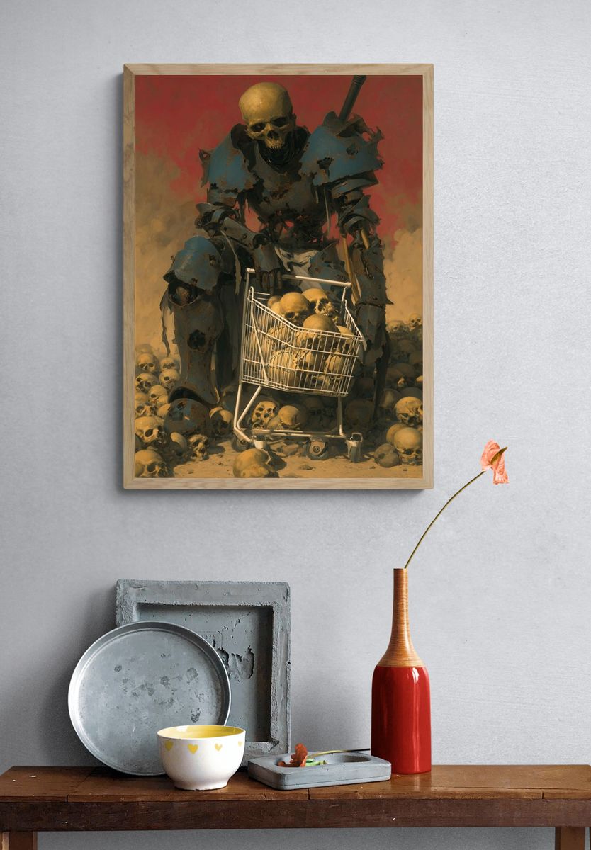 Skeleton Warrior — Surreal Art Print. — room view 3