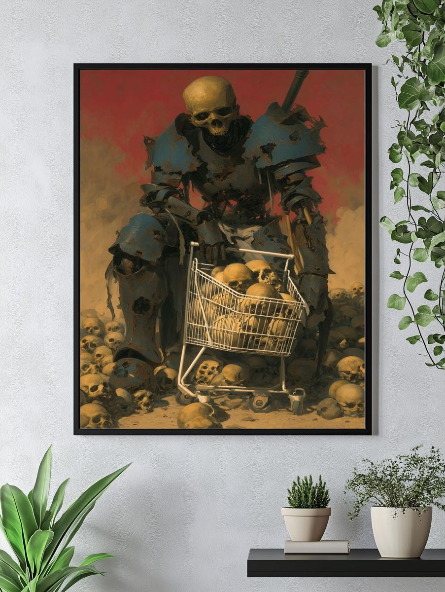 Skeleton Warrior — Surreal Art Print. — room view 4