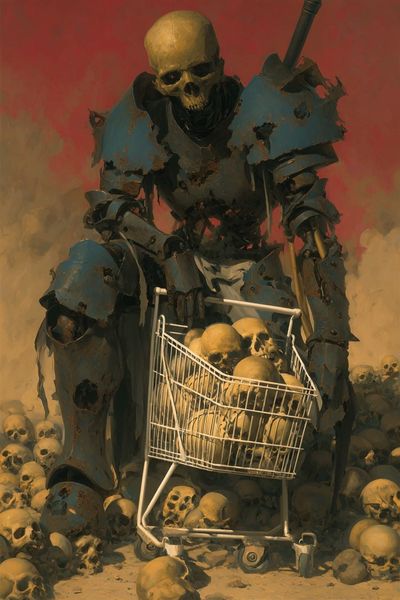 Skeleton Warrior — Surreal Art Print. poster print