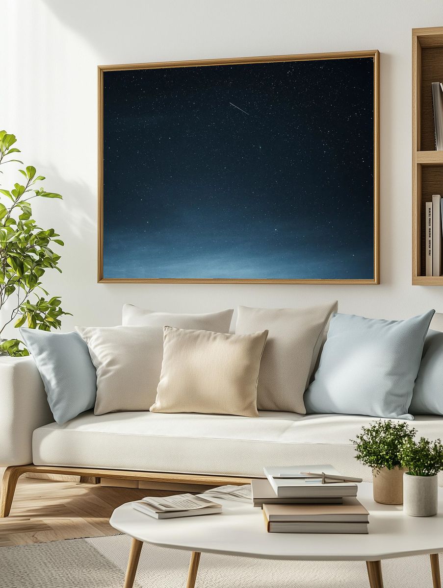 Shooting star dark blue sky. — room view 2