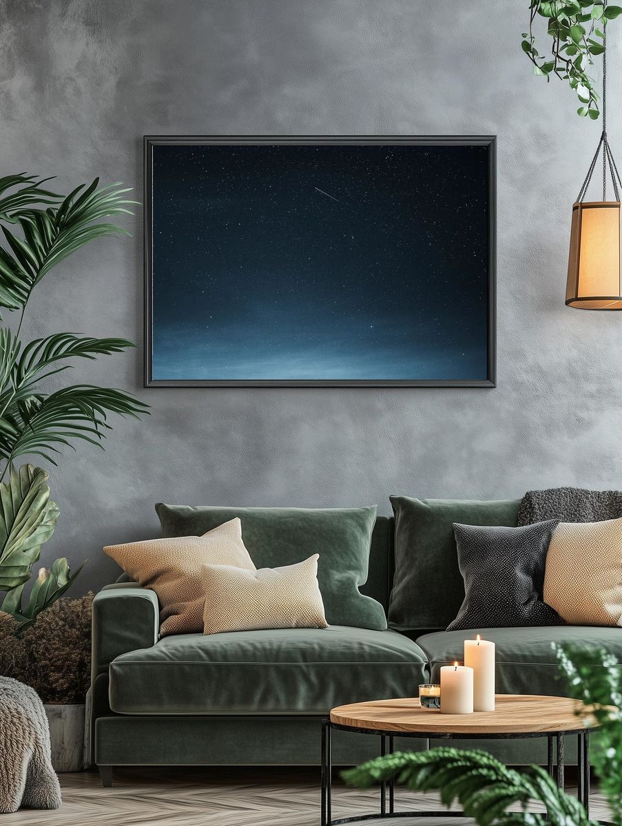 Shooting star dark blue sky. — room view 4