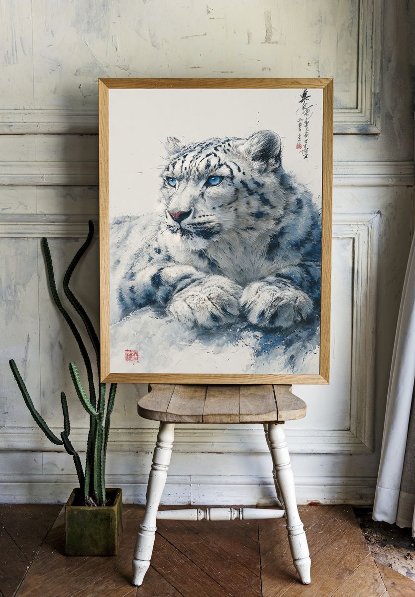 Snow Leopard — Fine Art Print. — room view 1