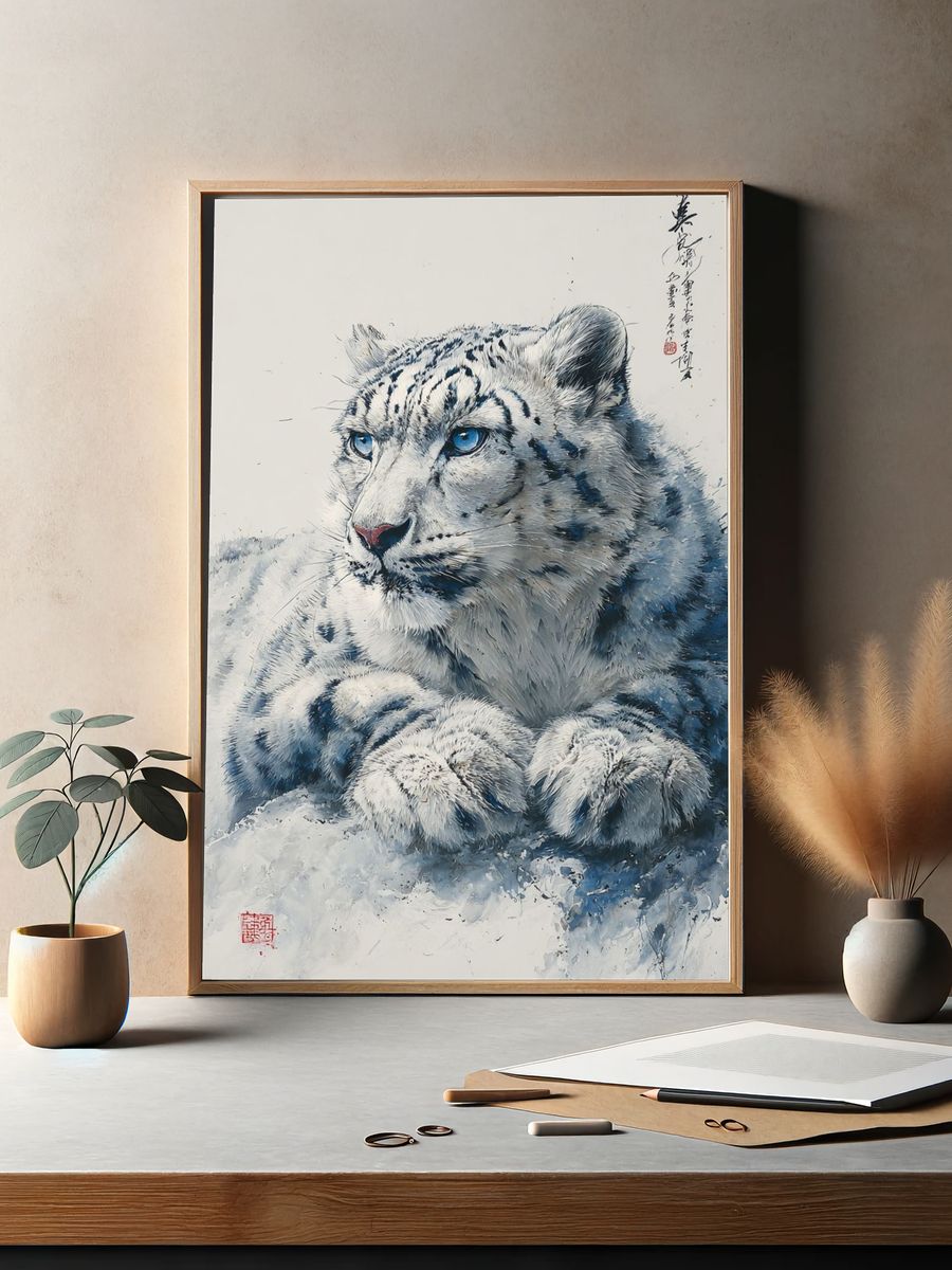 Snow Leopard — Fine Art Print. — room view 2