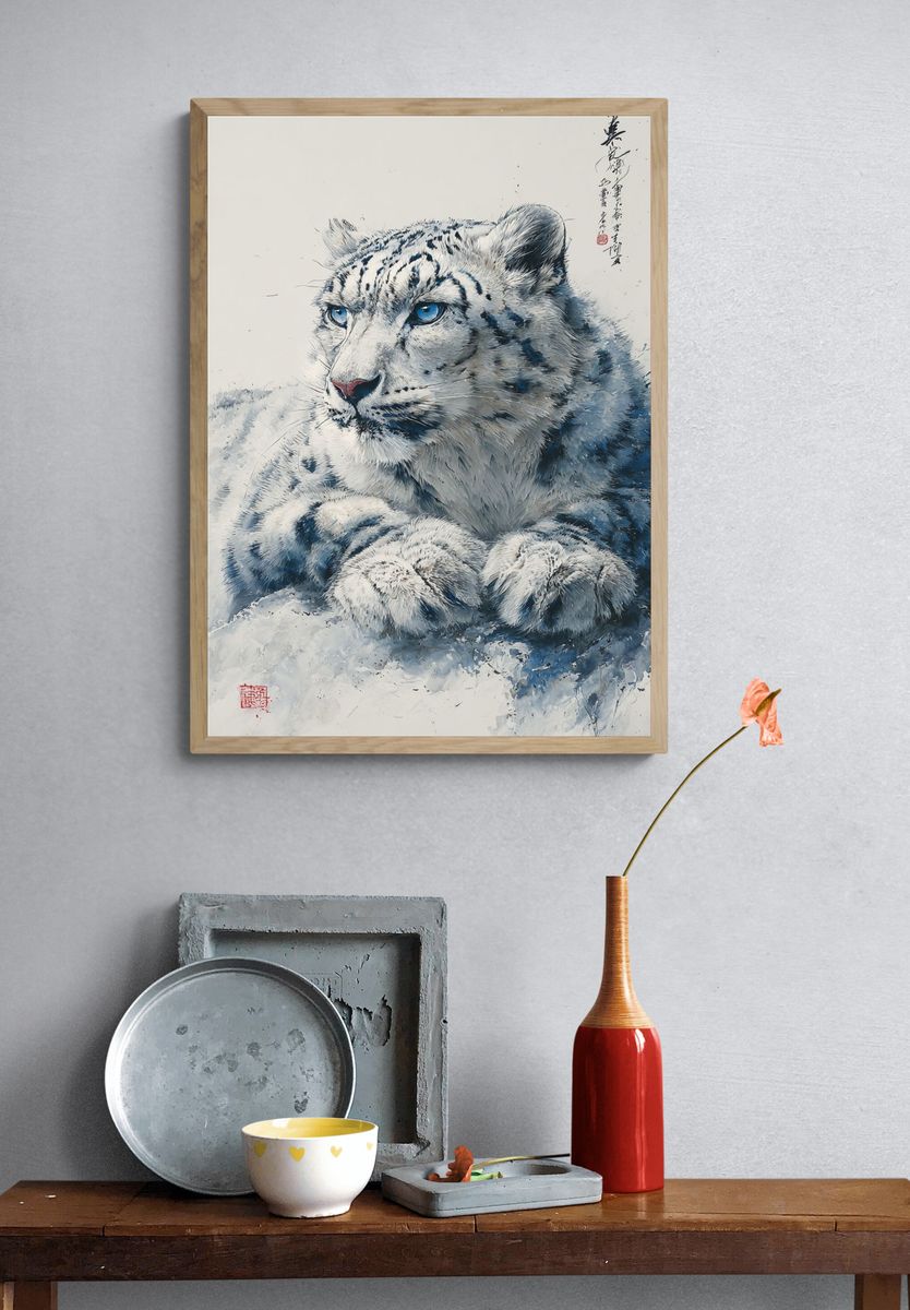 Snow Leopard — Fine Art Print. — room view 3
