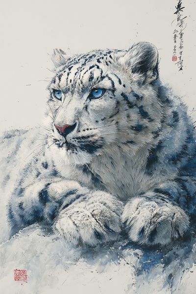 Snow Leopard — Fine Art Print. poster print
