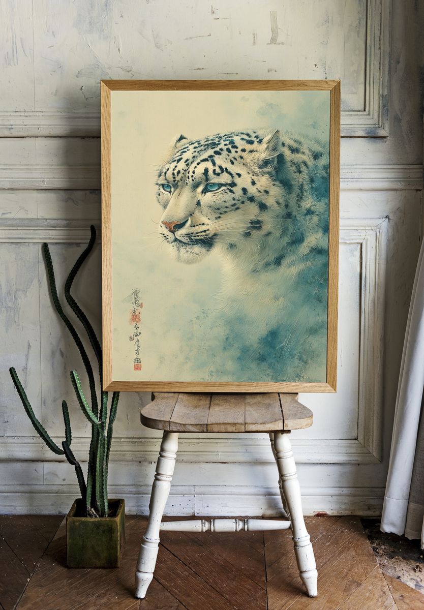 Snow Leopard Portrait — Fine Art Print. — room view 1