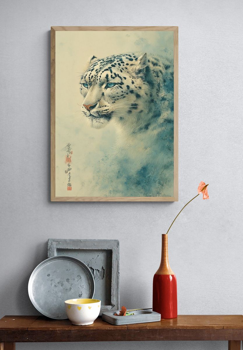 Snow Leopard Portrait — Fine Art Print. — room view 3