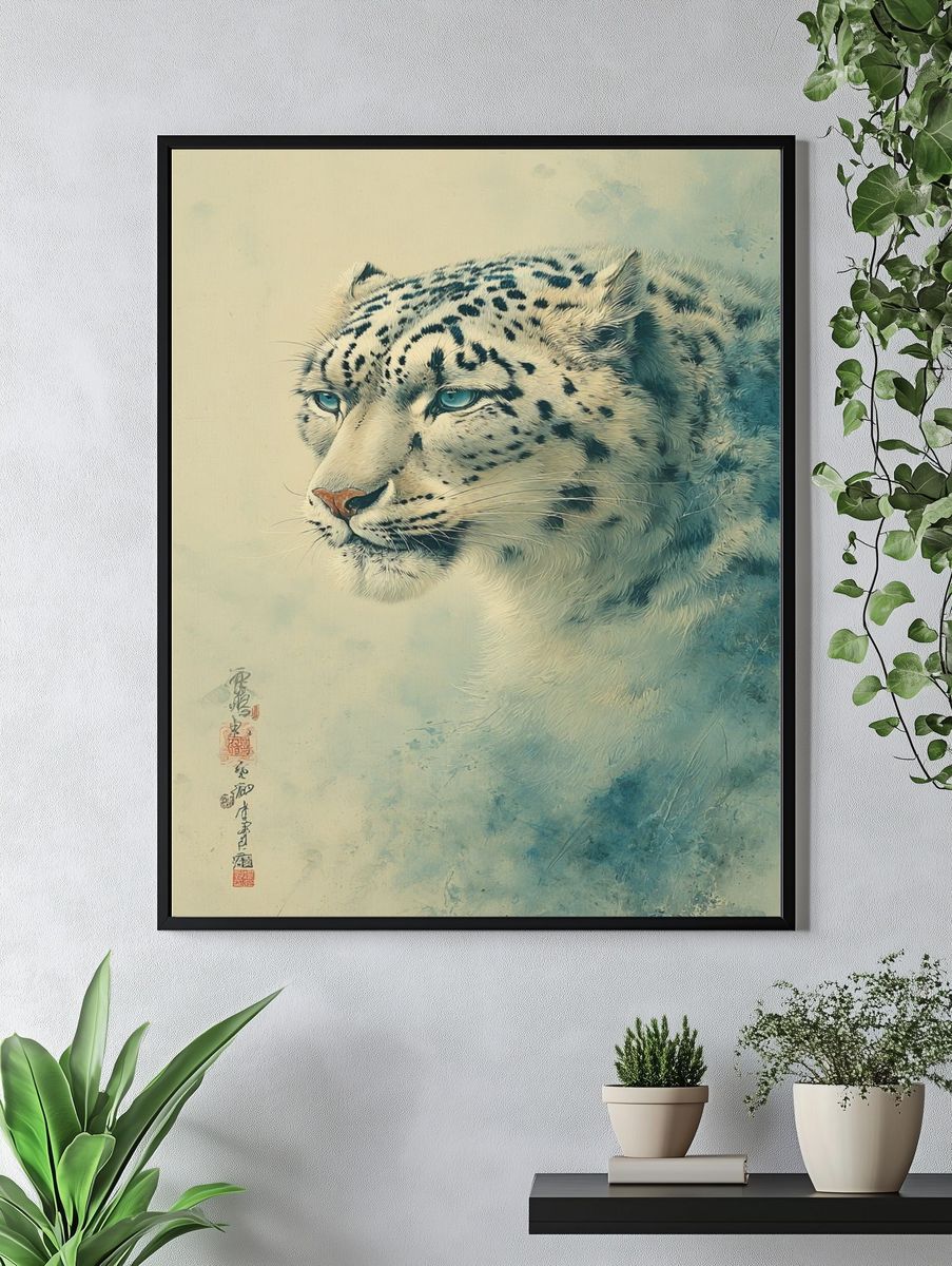 Snow Leopard Portrait — Fine Art Print. — room view 4