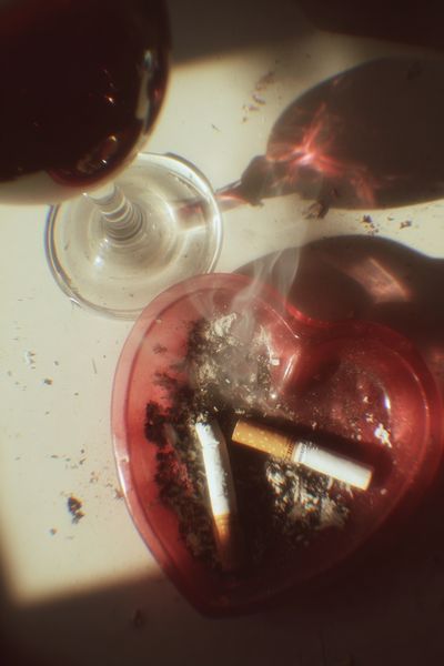 Cigarettes and Wine — Still Life Print. poster