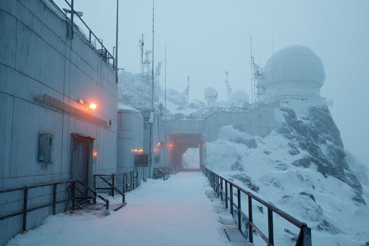 Snowy Mountain Observatory — Photography Print. poster detail