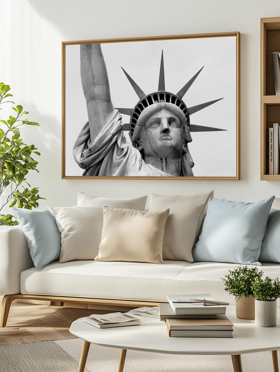 Black white closeup photo Statue. — room view 2