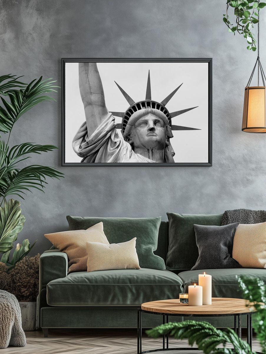 Black white closeup photo Statue. — room view 4