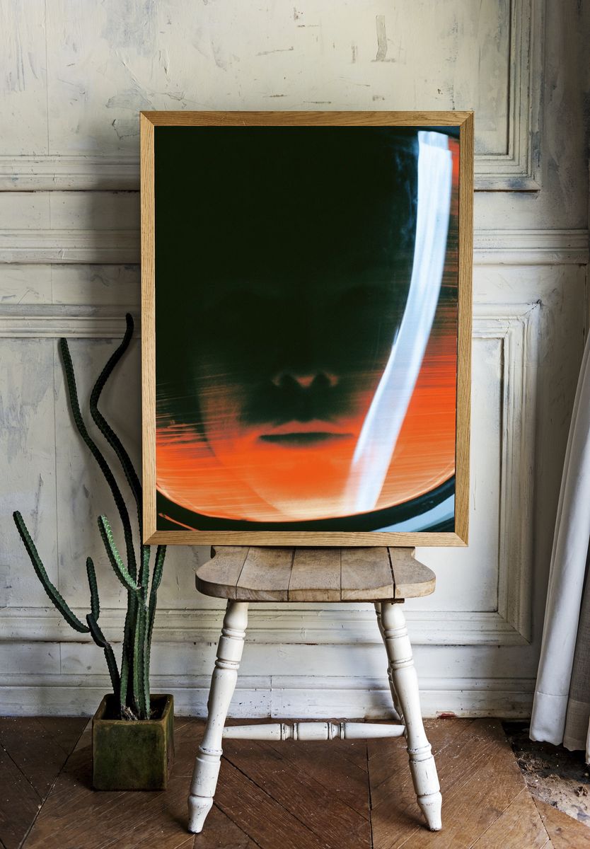 Astronaut Helmet Portrait Print. — room view 1