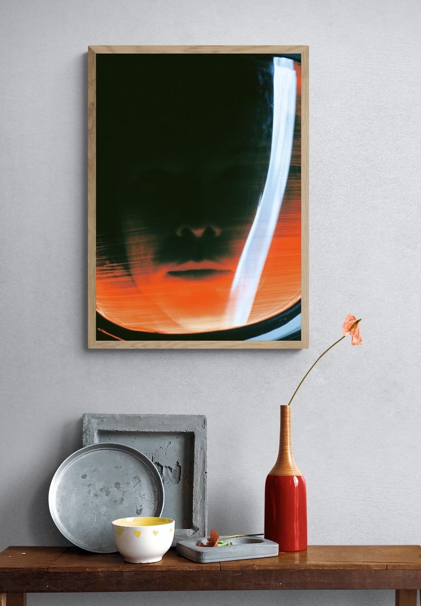 Astronaut Helmet Portrait Print. — room view 3