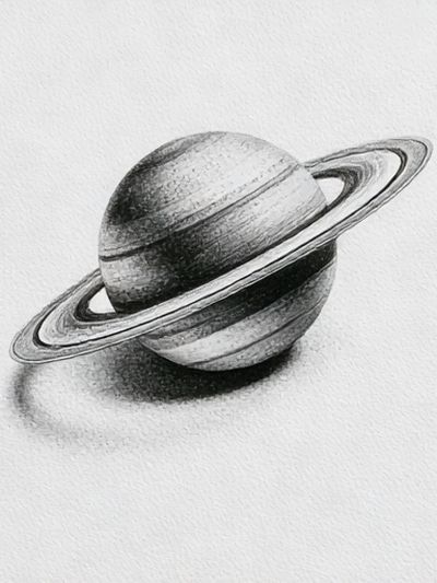 Saturn Pencil Sketch Poster.