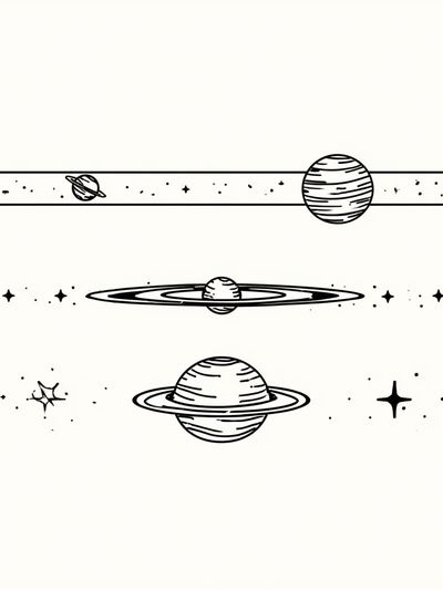Saturn Line Art Poster.