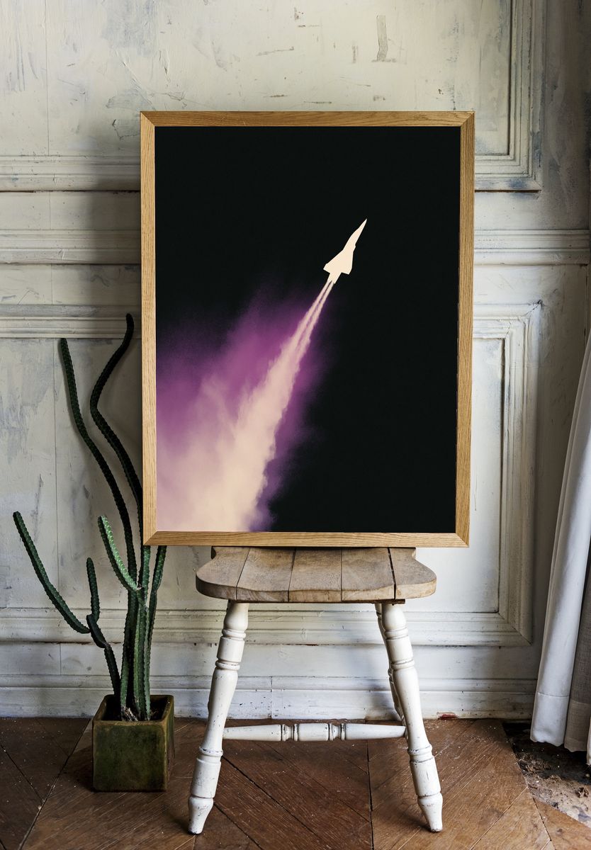 Rocket Launch Night Sky Poster. room preview