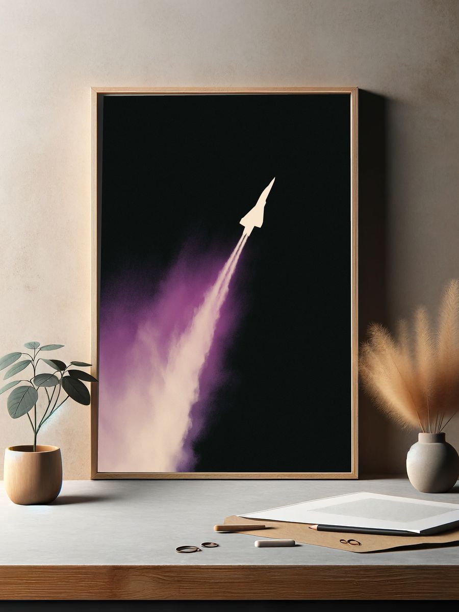 Rocket Launch Night Sky Poster. — room view 2