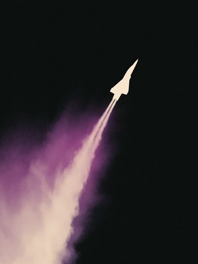 Rocket Launch Night Sky Poster.